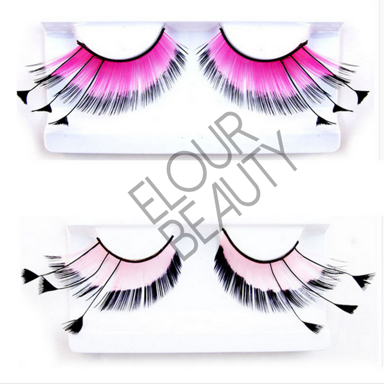 Cheap price party lashes made in feather for Halloween ES58